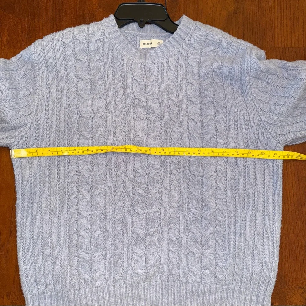 Hollister Blue Crew Neck Cable Knit Sweater - Picture 11 of 11